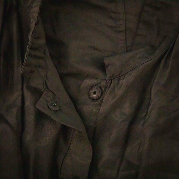 Eileen Fisher Size Medium M Brown Silk Cotton Snap Front Lightweight Jacket - Picture 3 of 7